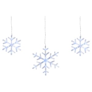 Guilande 10 flocons à DEL blanc pur