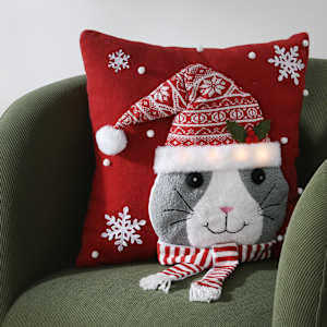 Coussin lumineux chat 16 po x 16 po VERTUO
