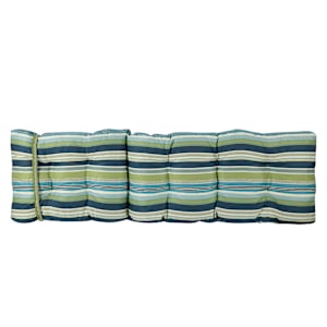 Coussin pour chaise longue rayé bleu et vert