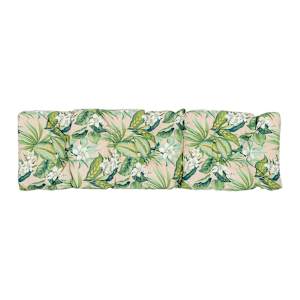 Coussin pour chaise longue fleuri beige et vert