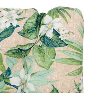 Coussin pour chaise longue fleuri beige et vert
