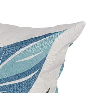 Coussin de patio feuilles aqua et rose 16 po x 16 po
