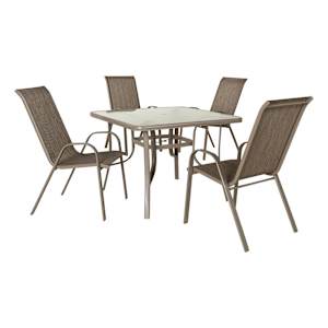 Chaise de patio en acier beige VERTUO