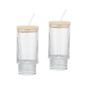 Ensemble de 2 verres et pailles 444 ml