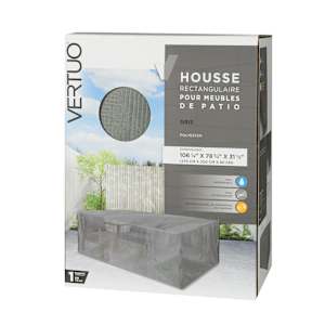 Housse rectangulaire pour meubles de patio 106 1/4 po x 78 3/4 po x 31 1/2 po VERTUO