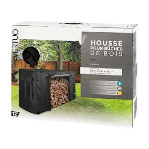 Housse pour bûches de bois 96 1/8 po x 24 po x 42 1/8 po VERTUO
