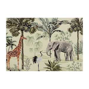 VERTUO Rectangular Placemat Jungle Animals 17 3/4 in. x 13 in.
