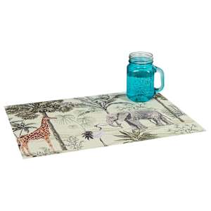 VERTUO Rectangular Placemat Jungle Animals 17 3/4 in. x 13 in.