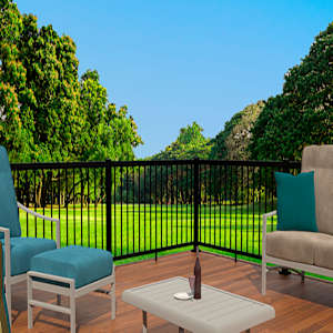 Pillar Aluminum Railing Black 60 in. x 42 in.