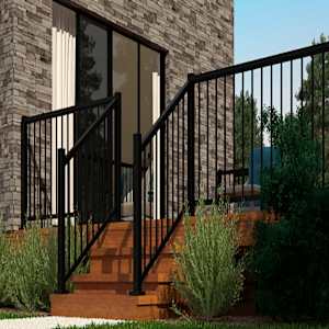 Pillar Aluminum Railing Black 60 in. x 42 in.