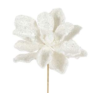 Pic décoratif poinsettia crème 17 3/4 po VERTUO