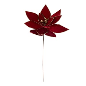 Pic décoratif poinsettia rouge et or 19 5/8 po VERTUO