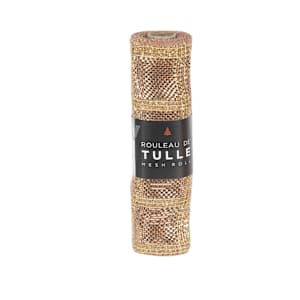 Rouleau de tulle doré et rose 10 po x 15 pi VERTUO