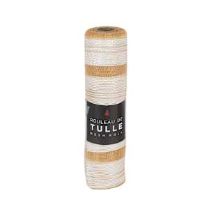 Rouleau de tulle blanc et naturel 10 po x 15 pi VERTUO