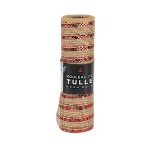 Rouleau de tulle naturel et rouge 10 po x 15 pi VERTUO