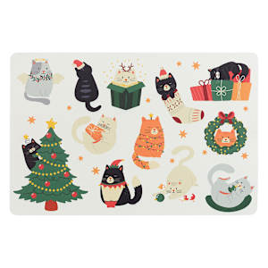Napperon rectangulaire chats festifs 17 3/4 po x 11 3/4 po VERTUO