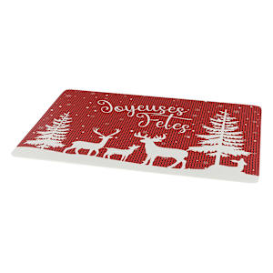 Napperon rectangulaire Joyeuses fêtes 17 3/4 po x 11 3/4 po VERTUO