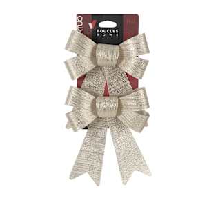 VERTUO Champagne Christmas Bows 5 1/2 in. Pkg/2