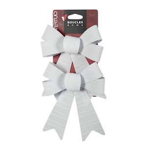 VERTUO White Christmas Bows 5 1/2 in. Pkg/2