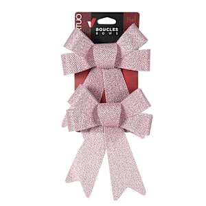 VERTUO Pink Christmas Bows 4 in. Pkg/2