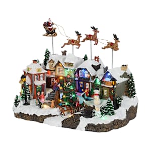 Village de Noël animé musical et illuminé VERTUO