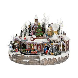 Village de Noël animé musical et illuminé VERTUO