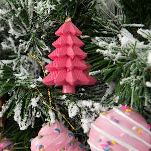 Ornement sapin rose 4 po VERTUO