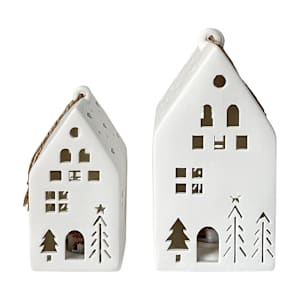 Ensemble de 2 maisons illuminées en céramique VERTUO