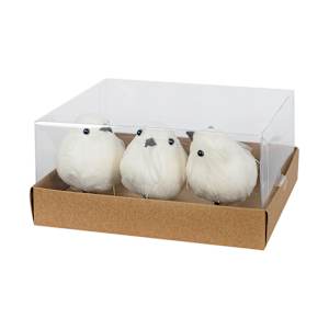 Oiseaux blancs à pince Pqt/3 VERTUO