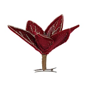 Fleur rouge à pince 4 po VERTUO