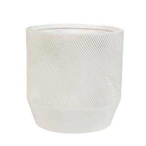 VERTUO Curved lines Plant Pot 11 3/4 in. White