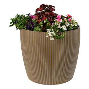 VERTUO Ribbed Plant Pot 13 3/4 in. beige