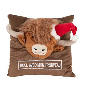 Coussin vache écossaise 17 3/4 po x 17 3/4 po VERTUO