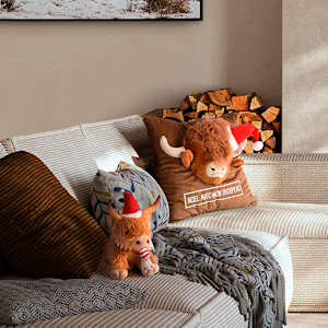 Coussin vache écossaise 17 3/4 po x 17 3/4 po VERTUO