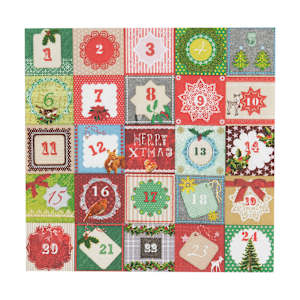 Serviettes de table calendrier de l'Avent Pqt/20