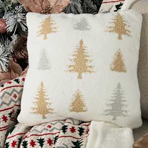Coussin sapins 17 3/4 po x 17 3/4 po VERTUO