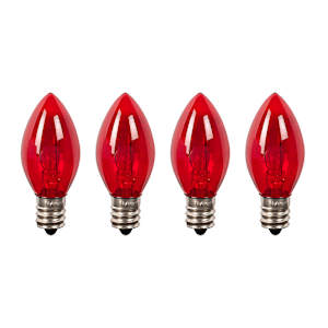 Ampoules de Noël C9 7 W rouge Pqt/4