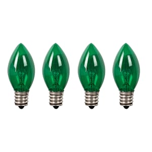 Christmas C9 Bulbs 7 W, Green Pkg/4