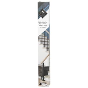 Poteau de rampe carré Urbain noir mat
