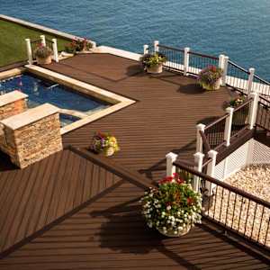 Trex Transcend Composite Patio Board Grooved Edge Spiced Rum 5 1/2 in x 12 ft