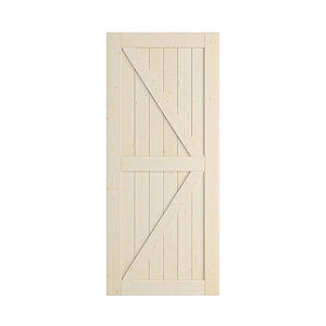 NEKTRA Simple K Pine Barn Door 34 in. x 84 in.