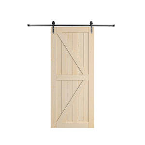 NEKTRA Simple K Pine Barn Door 34 in. x 84 in.