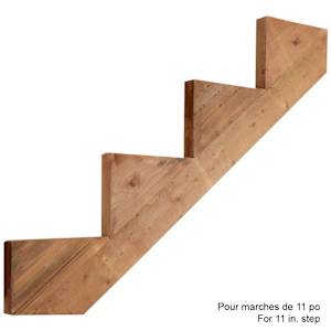 Brown Treated Wood Stair Stringer 4 Steps