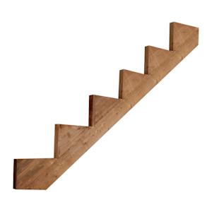 Brown Treated Wood Stair Stringer 6 Steps