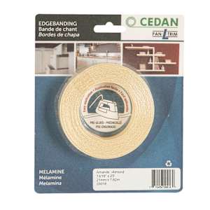 Placage de chant en mélamine amande 13/16 po x 25 pi