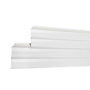 White Designer Vinyl Siding Double 4, 8 in. x 12 ft. 6 in.