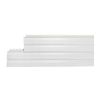 White Designer Vinyl Siding Double 4, 8 in. x 12 ft. 6 in.