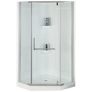 TASSILI Beaufort Neo-Angle Corner Shower 38 in. Clear Glass Chrome Finish
