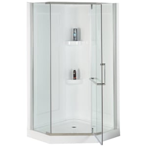 TASSILI Beaufort Neo-Angle Corner Shower 38 in. Clear Glass Chrome Finish