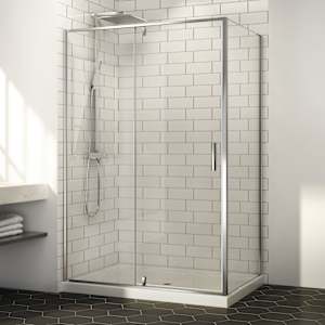 TASSILI SUPRA Labrador Corner Shower Chrome Finish 48 in. x 32 in.